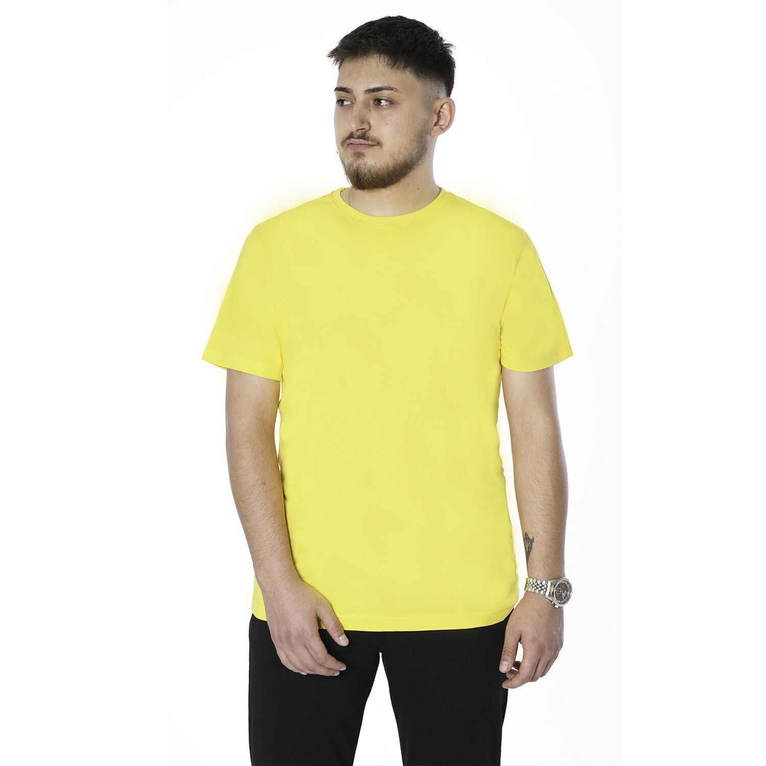 Netto 0 Yaka Yazlık T-Shirt Sarı