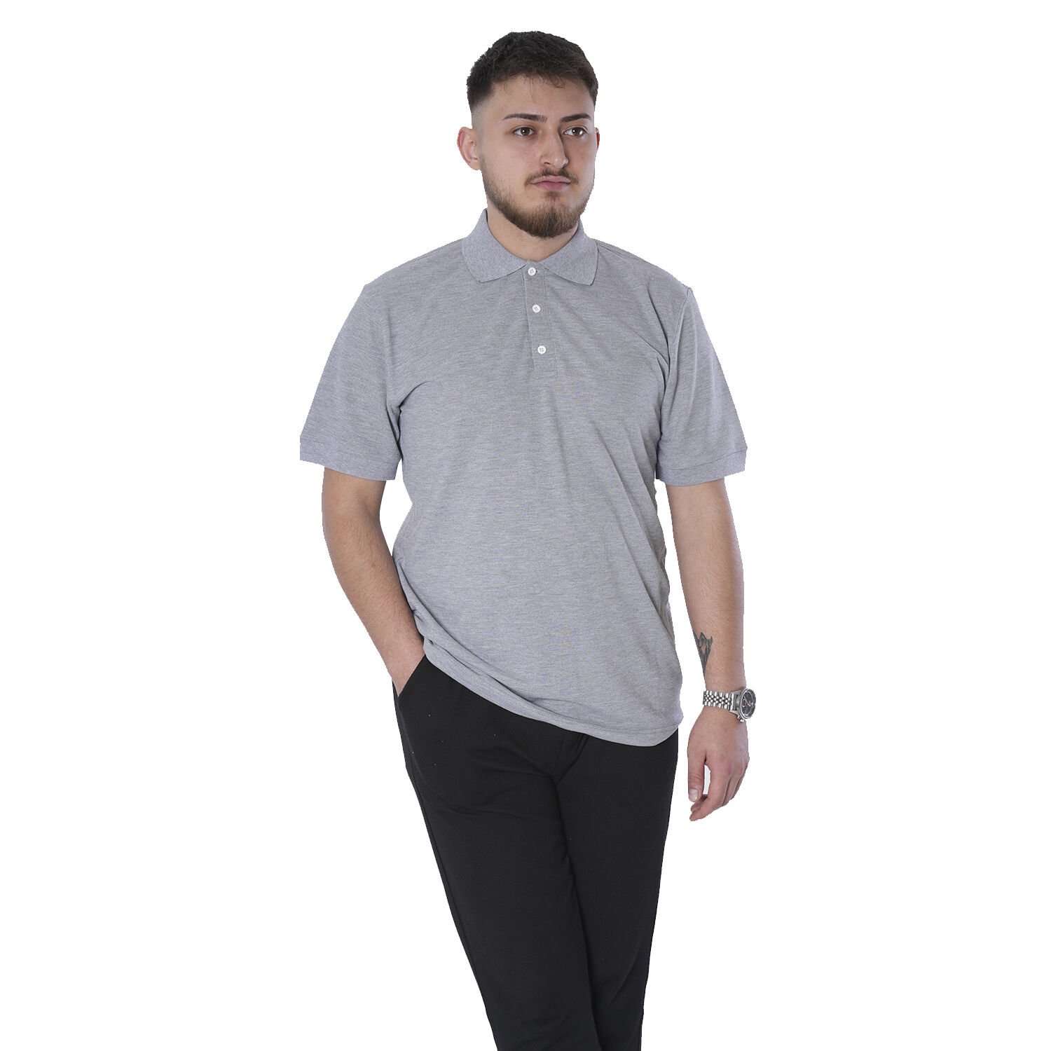 Netto Polo Yaka Yazlık T-Shirt Gri