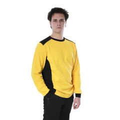 Netto 0 Yaka Uzun Kollu Çift Renkli Kışlık Sweatshirt Sarı Siyah