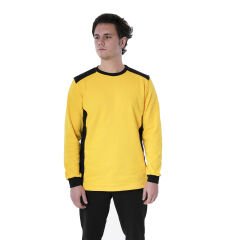 Netto 0 Yaka Uzun Kollu Çift Renkli Kışlık Sweatshirt Sarı Siyah